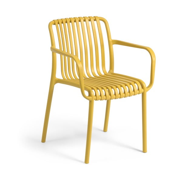 Musztardowe krzesło ogrodowe La Forma Isabellini