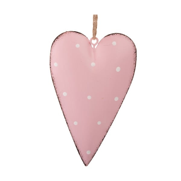 Zestaw 3 różowych metalowych wiszących dekoracji Dakls Dotty Heart