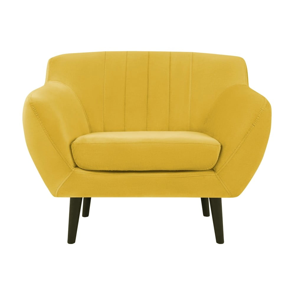 Żółty aksamitny fotel Mazzini Sofas Toscane
