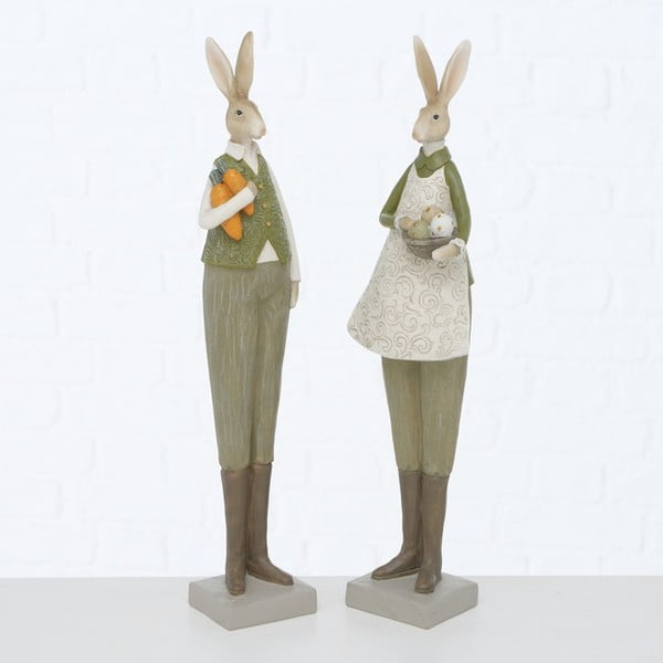 Zestaw 2 dekoracji wielkanocnych Boltze Mr. & Mrs. Rabbit