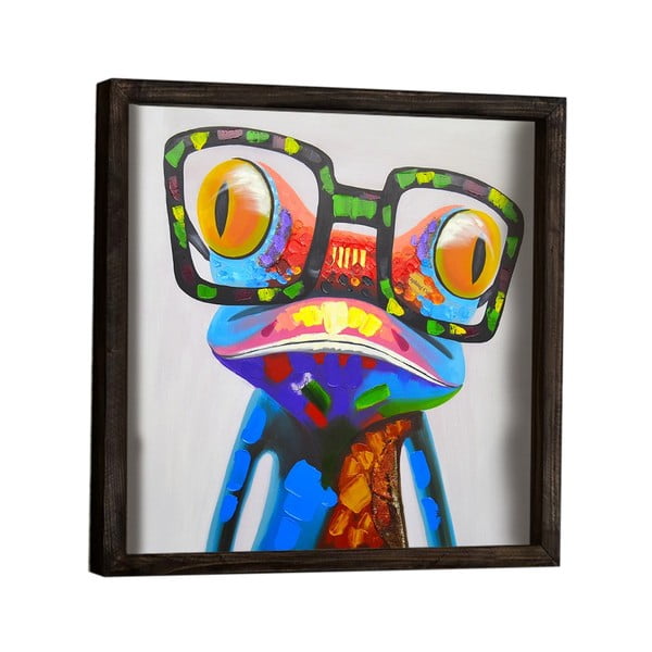 Obraz dekoracyjny w ramie Frog, 34x34 cm