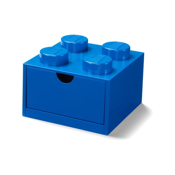 Niebieski pojemnik z szufladką LEGO®, 15x16 cm