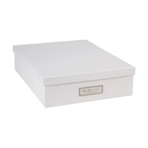 Białe pudełko na dokumenty z etykietą Bigso Box of Sweden Oskar, A4