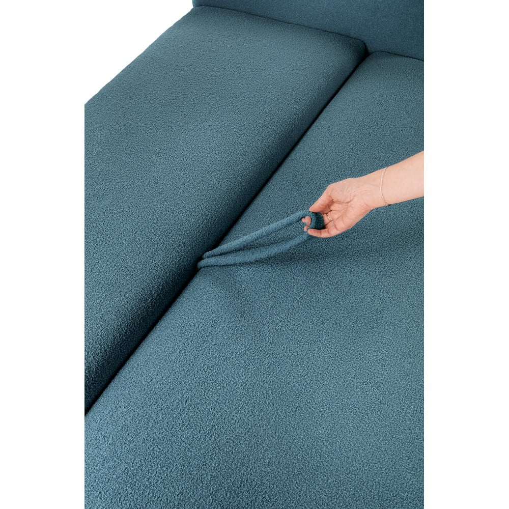 Niebieska rozkładana sofa z materiału bouclé 247 cm Quinoa – Bonami Selection