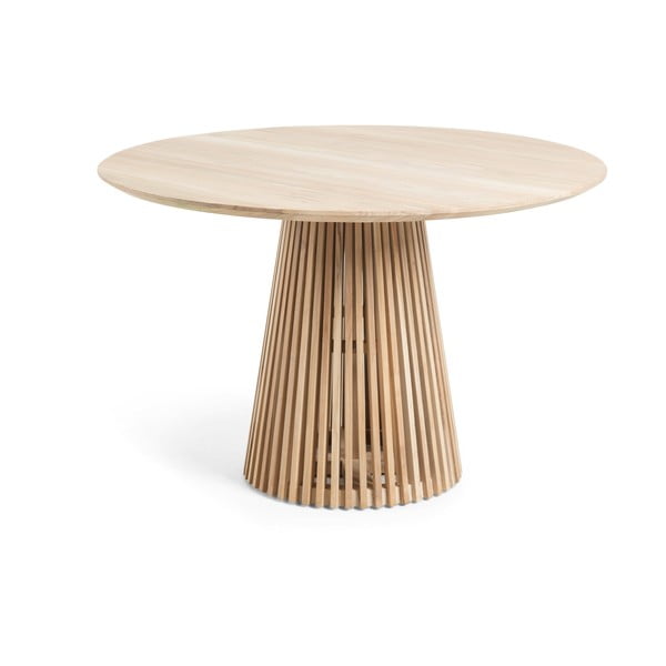 Stół z drewna tekowego Kave Home Irune, ø 120 cm