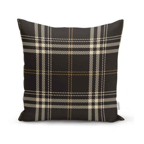 Czarno-beżowa dekoracyjna poszewka na poduszkę Minimalist Cushion Covers Flannel, 45x45 cm