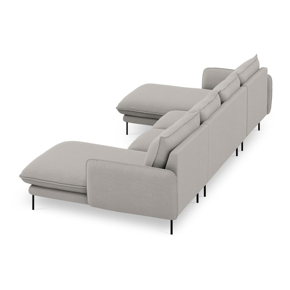 Jasnoszara sofa w kształcie litery U Cosmopolitan Design Vienna