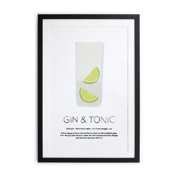 Plakat w ramie Really Nice Things Gin Tonic, 40x50 cm