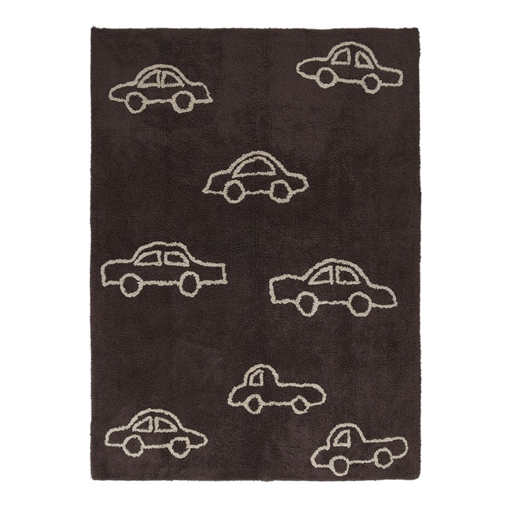 Brązowy dywan bawełniany wykonany ręcznie Lorena Canals Cars, 120x160 cm