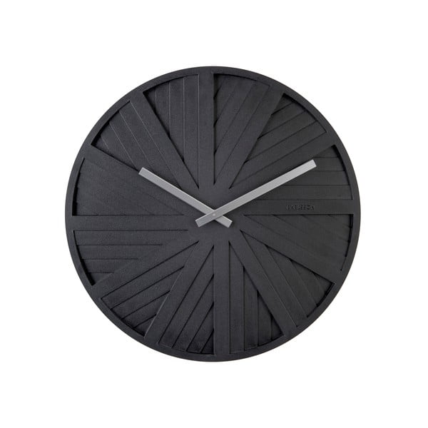 Czarny zegar ścienny Karlsson Slides, ⌀ 40 cm