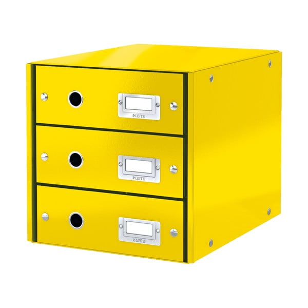 Żółty pojemnik z 3 szufladami Leitz Office, 36x29x28 cm