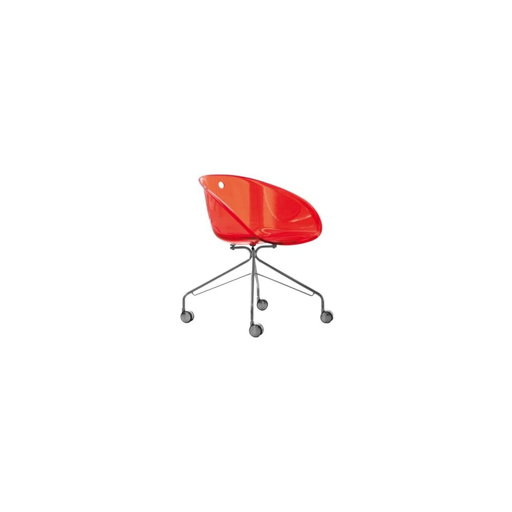 Czerwone krzesło na kółkach Pedrali Gliss