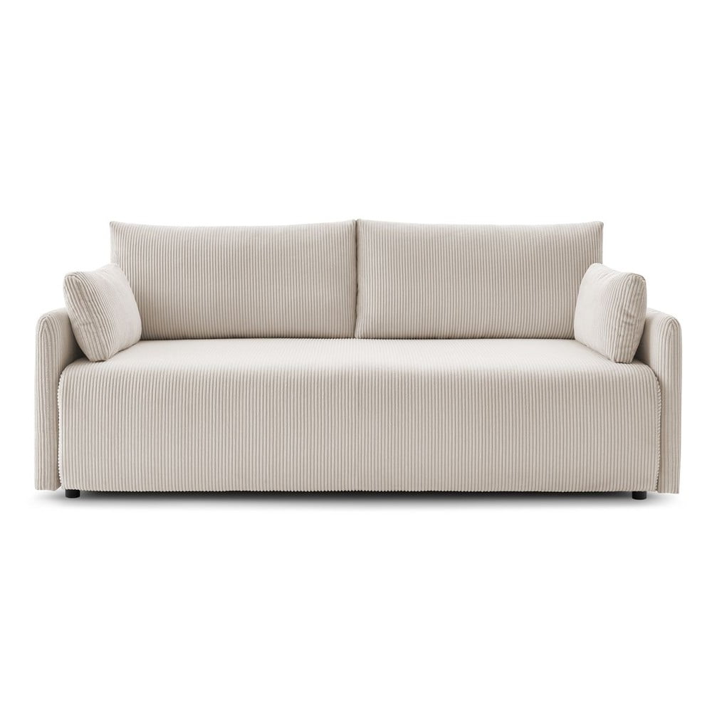 Beżowa sztruksowa rozkładana sofa 211 cm Marcel – Bobochic Paris