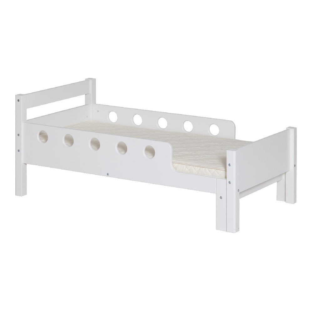 Białe dziecięce łóżko regulowane Flexa White Junior, 70x140/190 cm