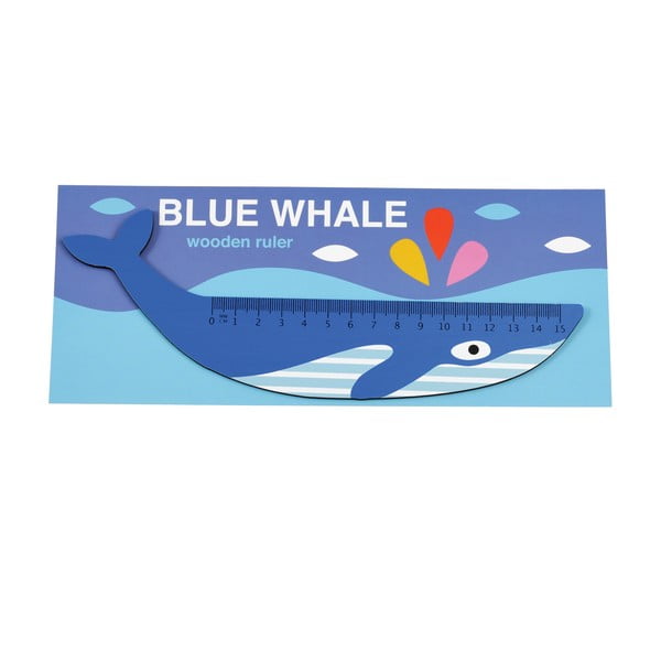 Drewniana linijka w kształcie wieloryba Rex London Blue Whale
