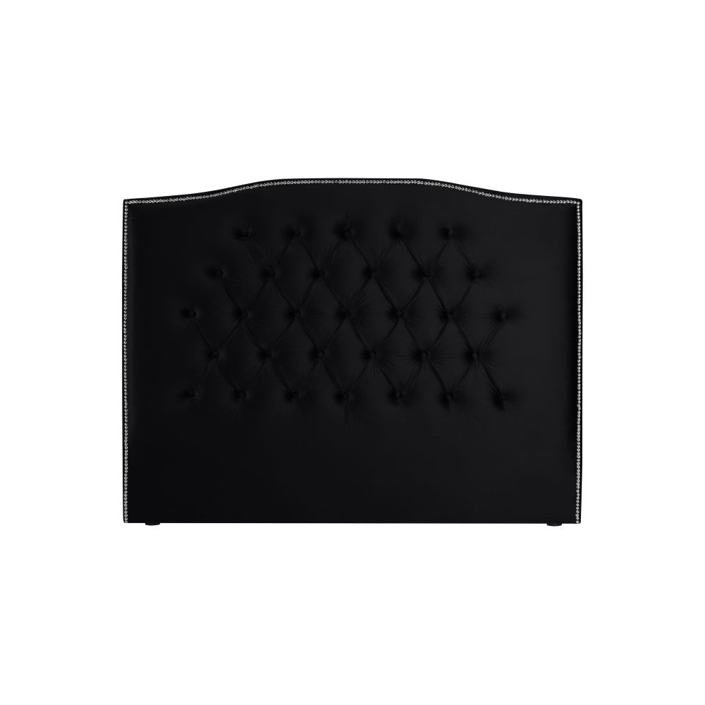 Czarny zagłówek łóżka Mazzini Sofas Cloves, 140x120 cm