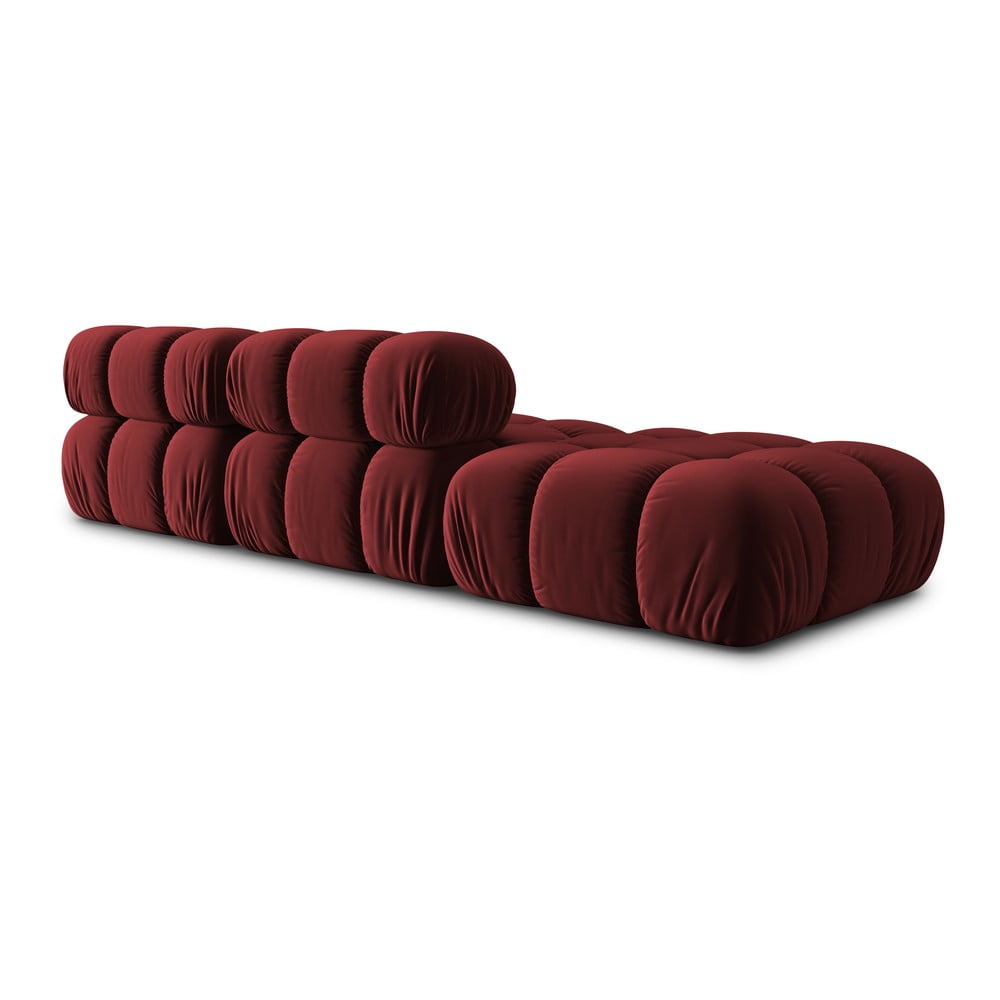 Czerwona aksamitna sofa 282 cm Bellis – Micadoni Home