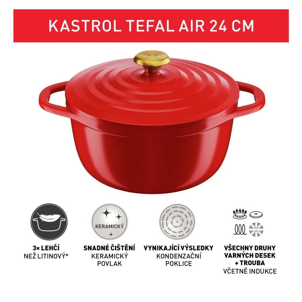 Garnek aluminiowy odpowiedni na indukcję 5 l Air – Tefal