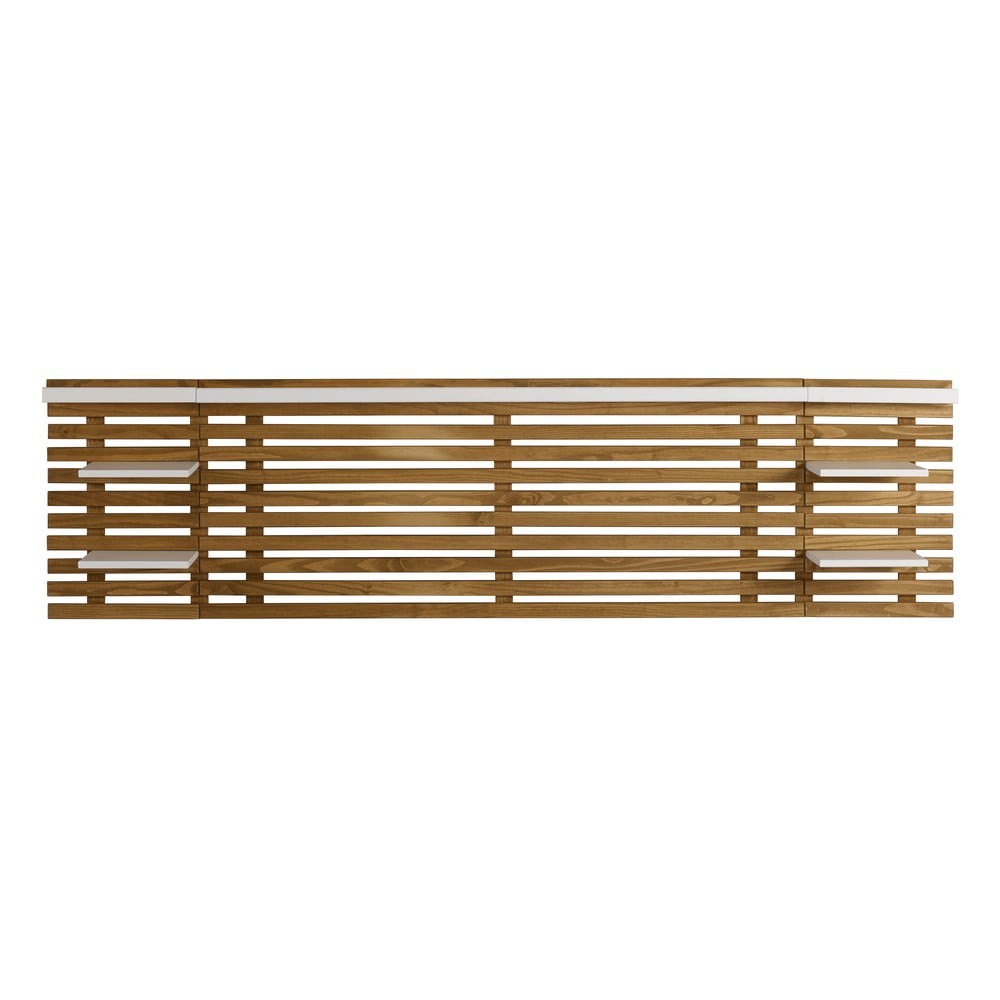 Фото - Інші меблі Zagłówek z drewna sosnowego z białymi elementami 240x62 cm Nidra – Marcker