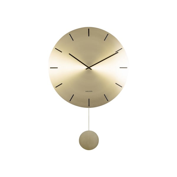 Zegar wahadłowy w kolorze złota Karlsson Impressive, ø 20 cm