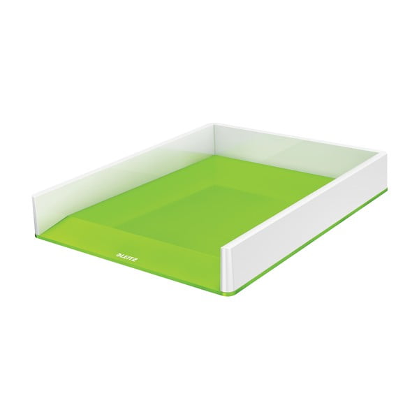 Biało-zielona półka na dokumenty Leitz WOW