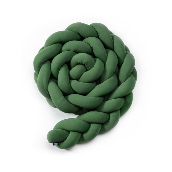 Zielony bawełniany pleciony ochraniacz do łóżeczka ESECO, dł. 220 cm