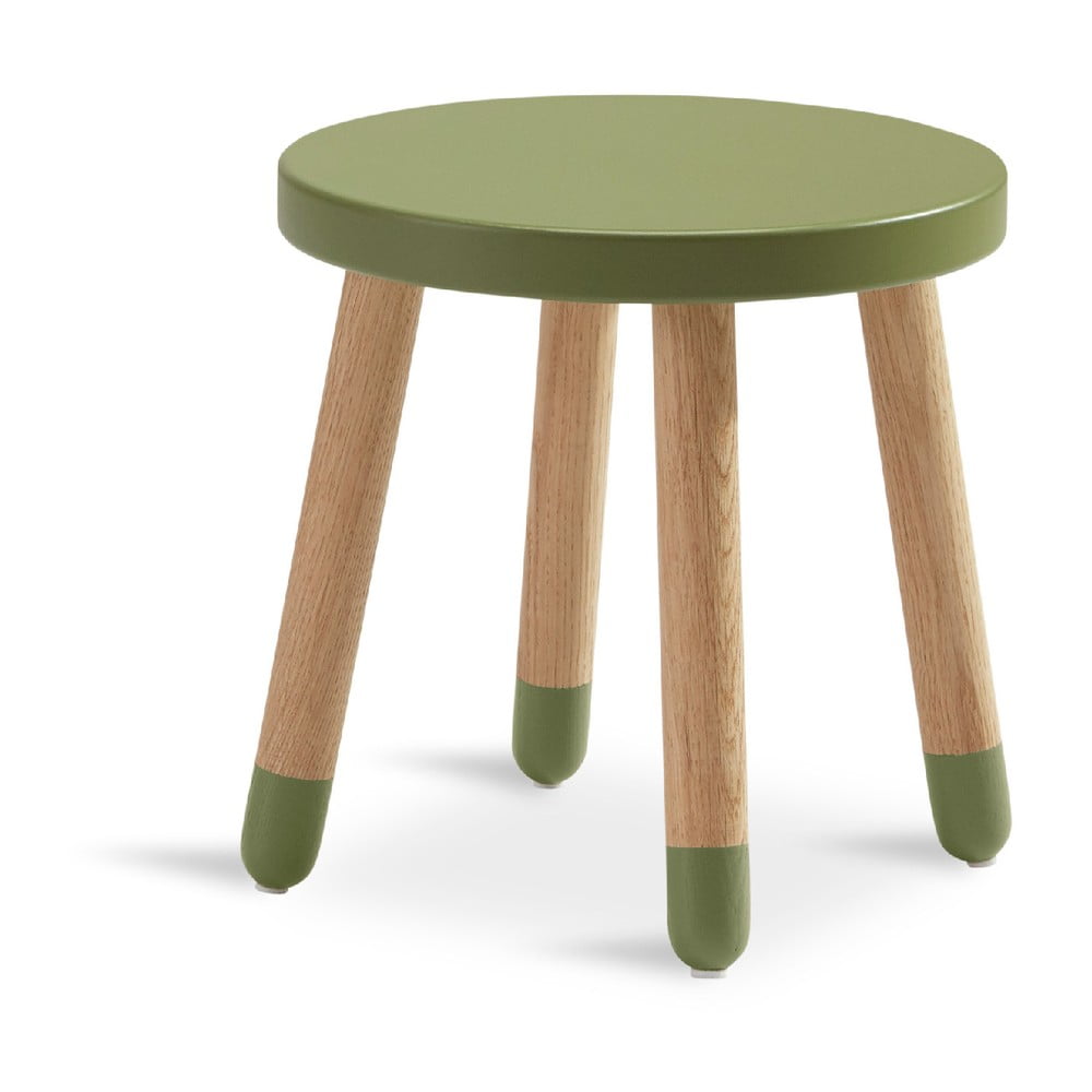 Zielony stołek dziecięcy Flexa Dots, ø 30 cm