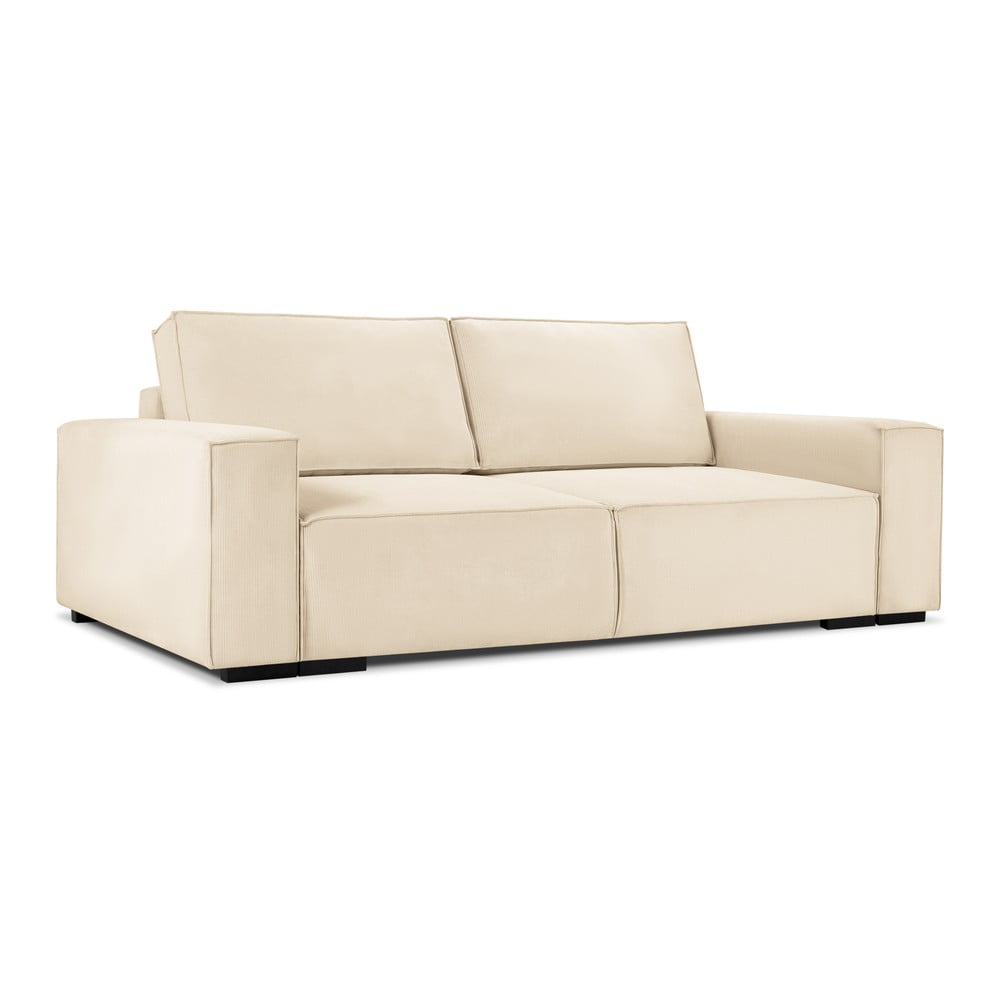 Beżowa sztruksowa rozkładana sofa Mazzini Sofas Azalea