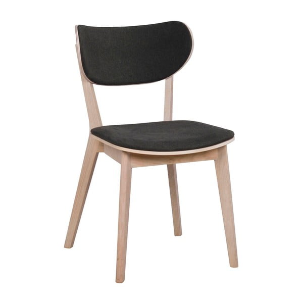 Jasnobrązowe dębowe krzesło do jadalni z grafitowym siedziskiem Rowico Cato