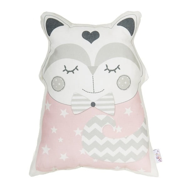 Różowa poduszka dziecięca z domieszką bawełny Mike & Co. NEW YORK Pillow Toy Smart Cat, 23x33 cm