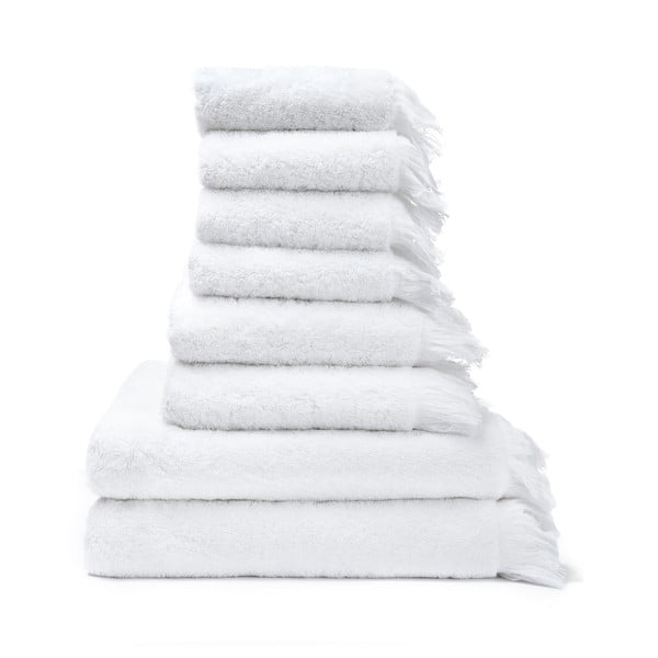 Zestaw 8 białych ręczników ze 100% bawełny Bonami