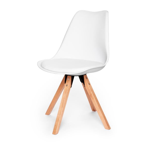 Zestaw 2 białych krzeseł z konstrukcją z drewna bukowego Bonami Essentials Gina