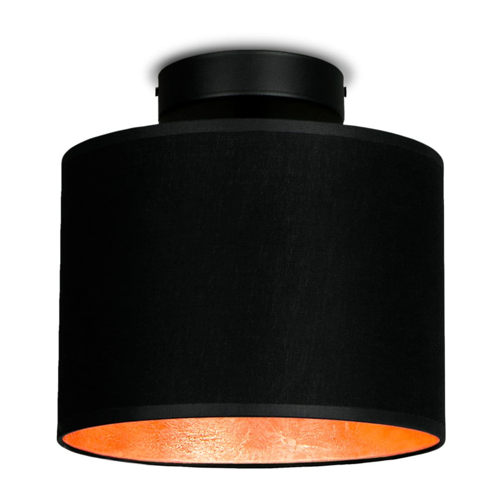 Czarna lampa sufitowa z detalem w kolorze miedzi Sotto Luce MIKA Elementar XS CP, ⌀ 20 cm