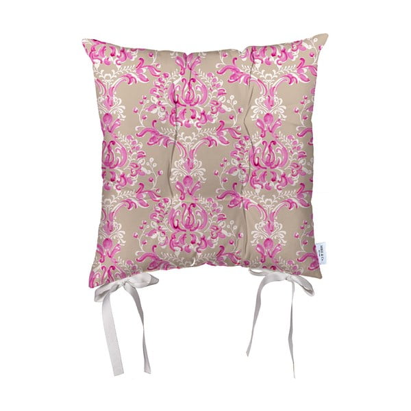 Beżowo-różowa poduszka na krzesło z mikrowłókna Mike & Co. NEW YORK Butterflies, 36x36 cm