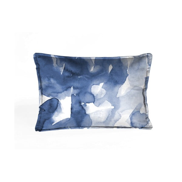 Niebieska aksamitna poduszka Velvet Atelier, 50x35 cm
