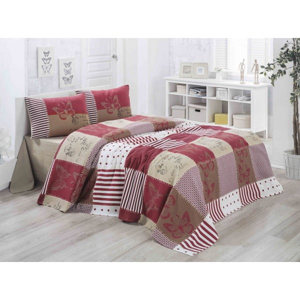 Lekka pikowana narzuta bawełniana na łóżko Victoria Butterly, 160x230 cm