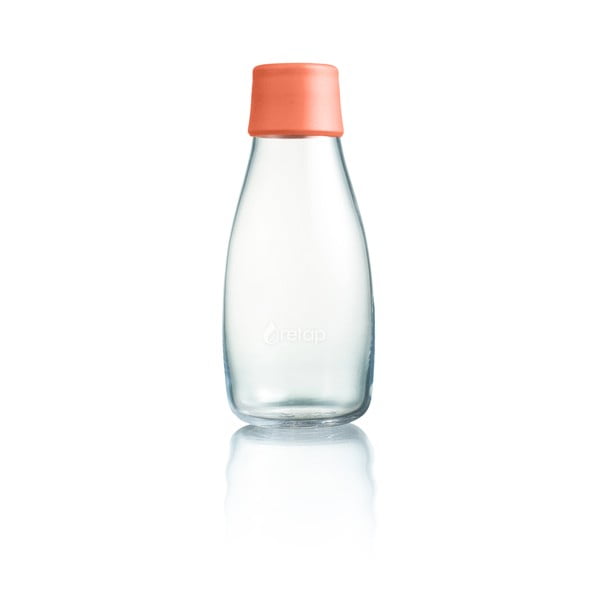 Jasnopomarańczowa szklana butelka ReTap z dożywotnią gwarancją, 300 ml