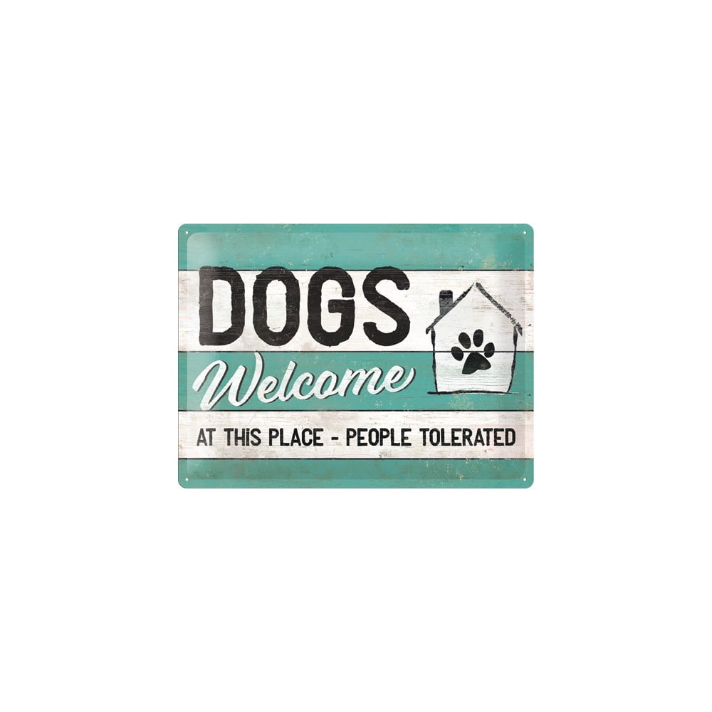 Dekoracyjna tabliczka ścienna Postershop Dogs Welcome