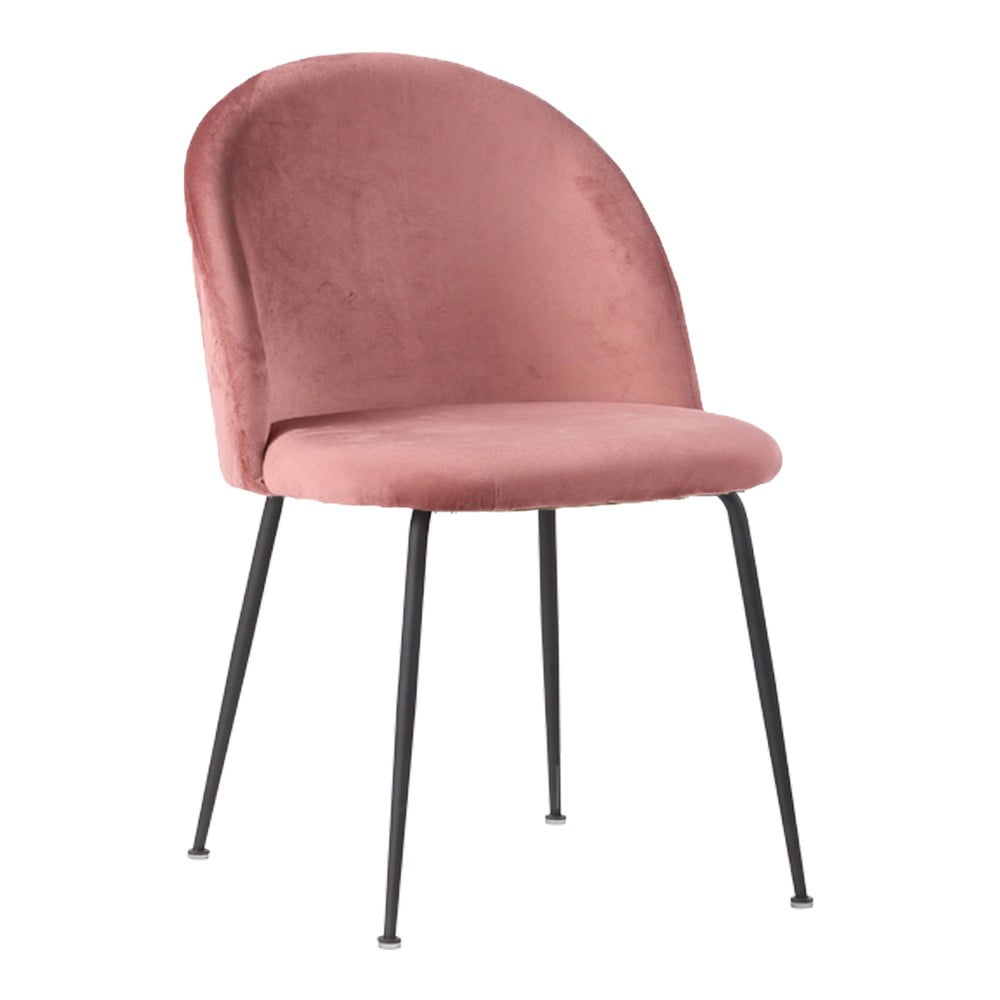 Zestaw 2 różowych aksamitnych krzeseł do jadalni House Nordic Geneve