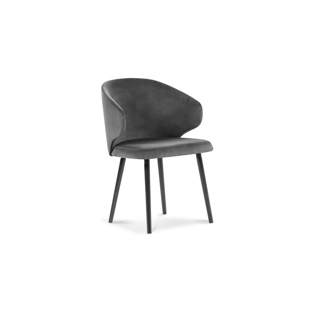 Ciemnoszare krzesło z aksamitnym obiciem Windsor & Co Sofas Nemesis