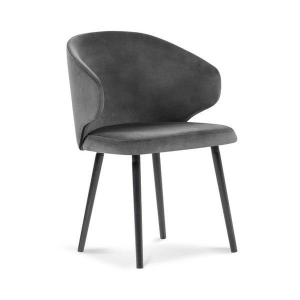 Ciemnoszare krzesło z aksamitnym obiciem Windsor & Co Sofas Nemesis