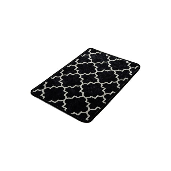 Czarno-biały dywanik łazienkowy Chilai Dark Rustic, 60x40 cm