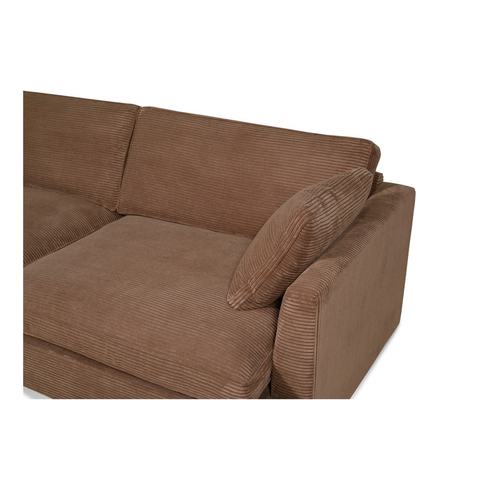 Jasnobrązowa sztruksowa sofa 266 cm Mobby – Scandic