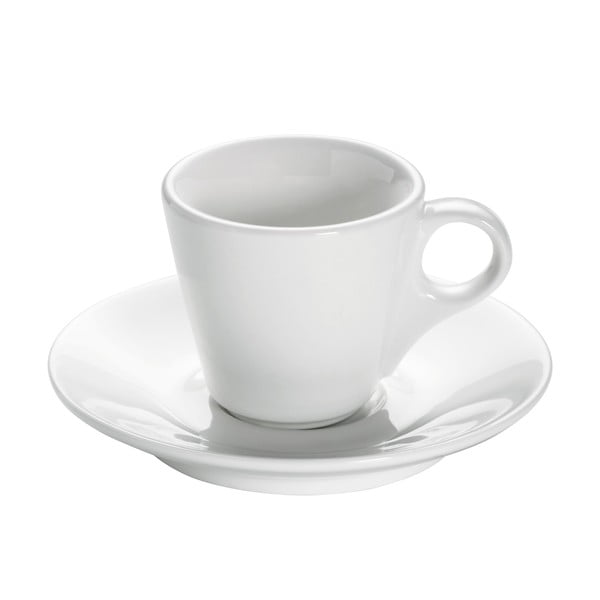Biała porcelanowa filiżanka ze spodkiem Maxwell & Williams Basic Espresso, 70 ml