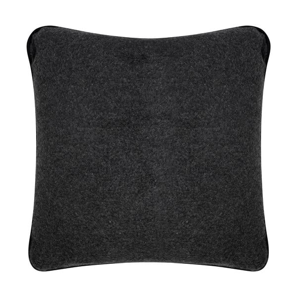 Czarna poduszka z wełny merynosów Native Natural, 80x80 cm