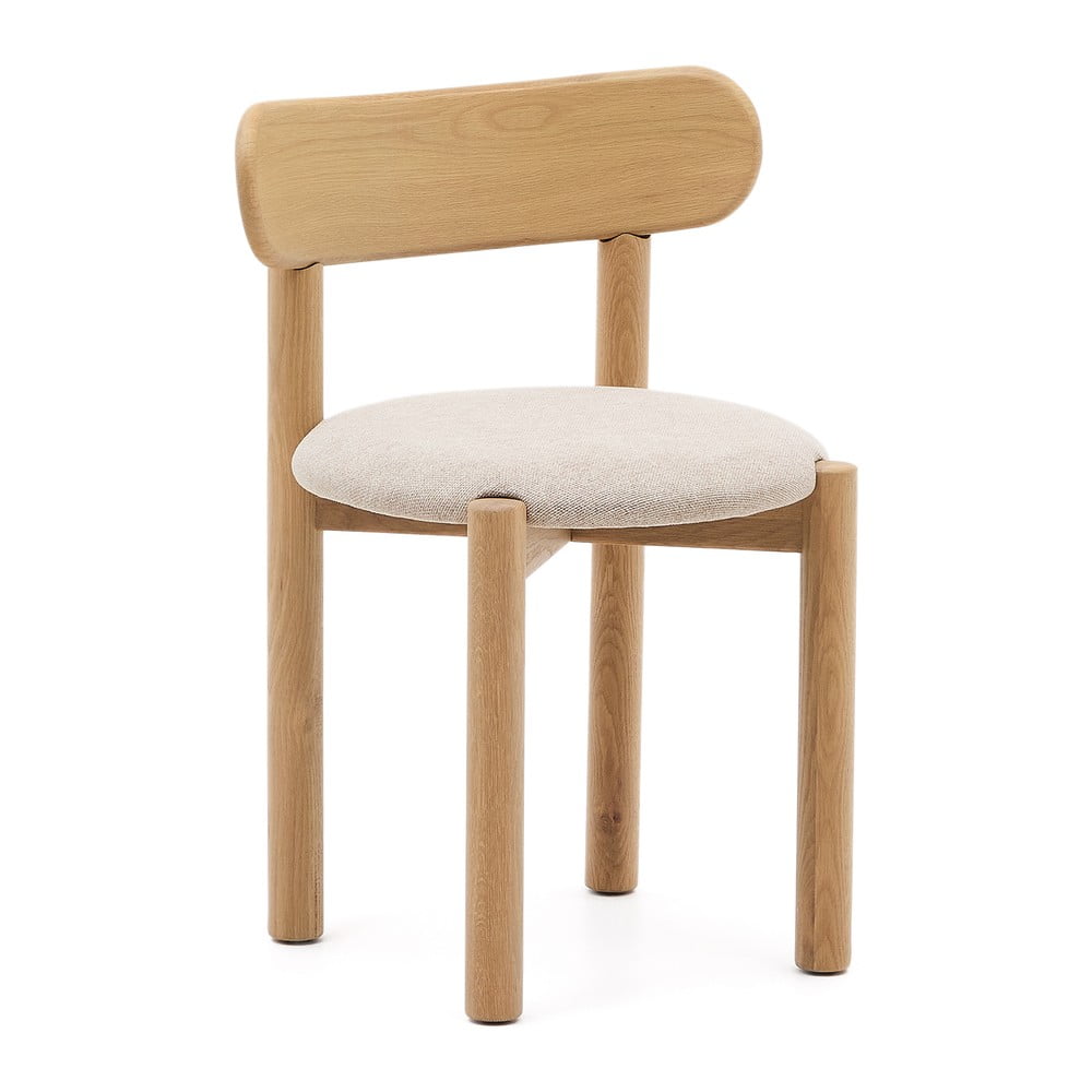 Kremowe/naturalne krzesła zestaw 2 szt. z litego drewna dębowego Nebai – Kave Home