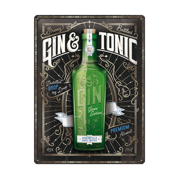 Dekoracyjna tabliczka ścienna Postershop Gin & Tonic