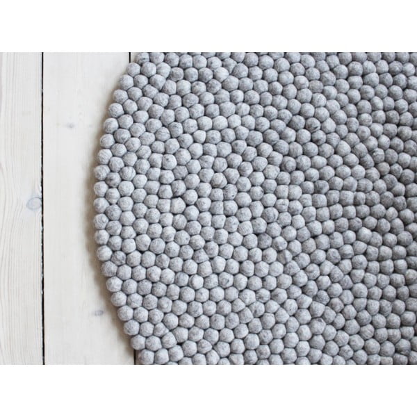 Piaskowobrązowy wełniany dywan kulkowy Wooldot Ball Rugs, ⌀ 90 cm