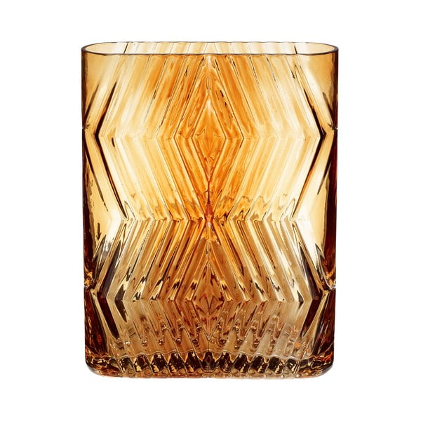 Pomarańczowy szklany wazon Hübsch Deco, wys. 18 cm