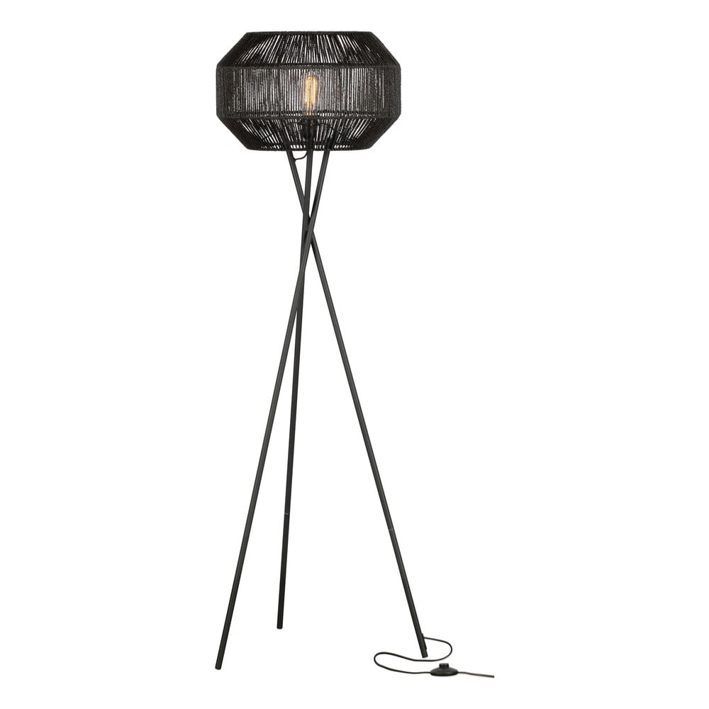 Czarna lampa stojąca WOOOD Griffin